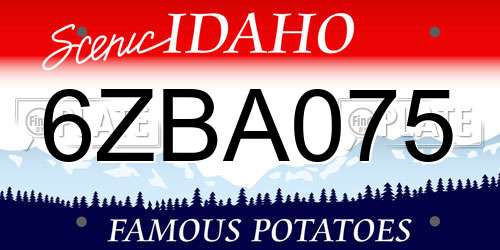 6ZBA075 Idaho License Plate