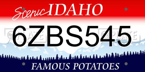 6ZBS545 Idaho License Plate