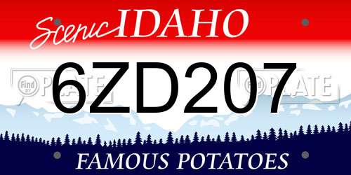 6ZD207 Idaho License Plate