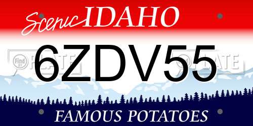 6ZDV55 Idaho License Plate