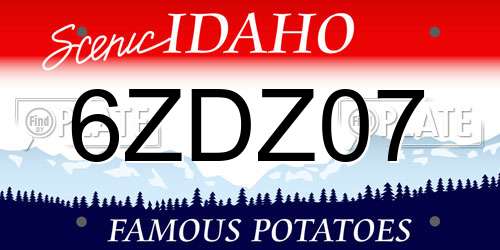 6ZDZ07 Idaho License Plate