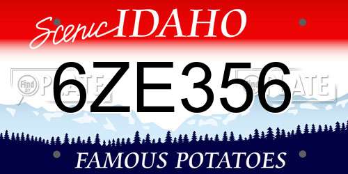 6ZE356 Idaho License Plate
