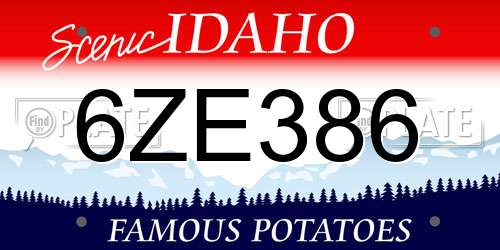6ZE386 Idaho License Plate