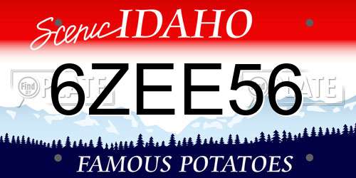 6ZEE56 Idaho License Plate