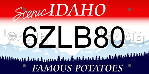 6ZLB80 Idaho License Plate