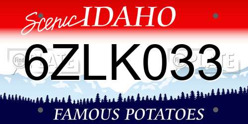 6ZLK033 Idaho License Plate