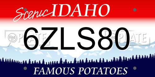 6ZLS80 Idaho License Plate