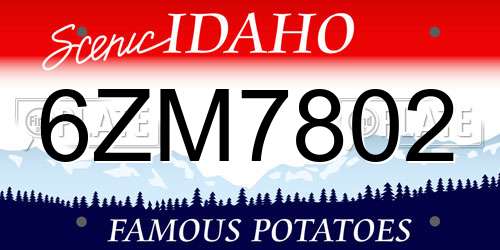 6ZM7802 Idaho License Plate