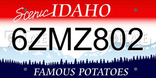 6ZMZ802 Idaho License Plate