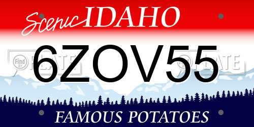 6ZOV55 Idaho License Plate