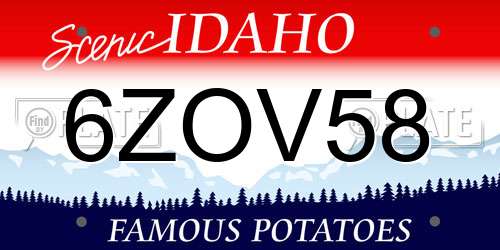 6ZOV58 Idaho License Plate