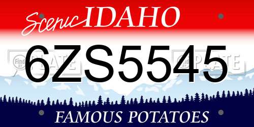 6ZS5545 Idaho License Plate