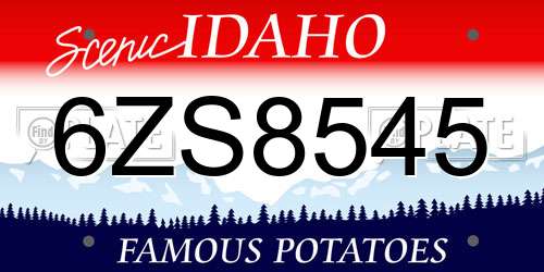 6ZS8545 Idaho License Plate