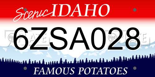 6ZSA028 Idaho License Plate