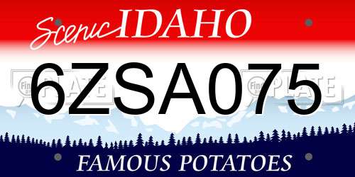 6ZSA075 Idaho License Plate