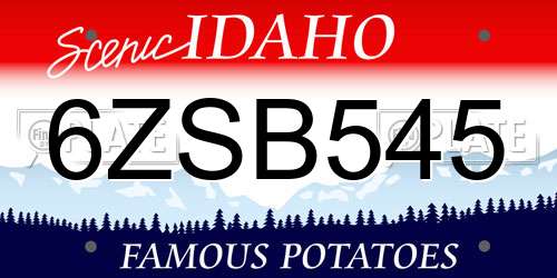 6ZSB545 Idaho License Plate