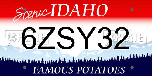 6ZSY32 Idaho License Plate