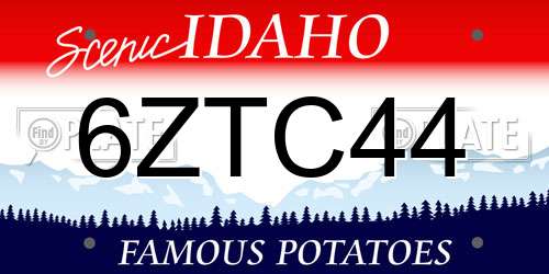 6ZTC44 Idaho License Plate