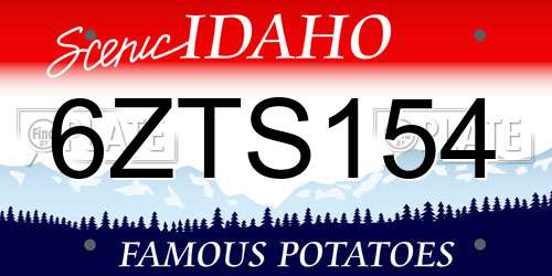 6ZTS154 Idaho License Plate