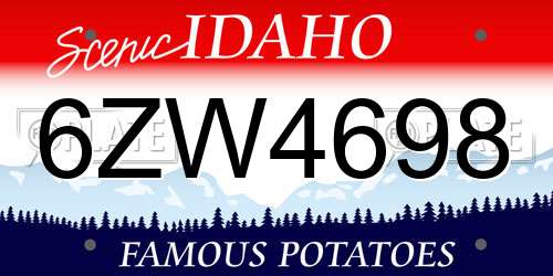 6ZW4698 Idaho License Plate