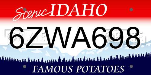 6ZWA698 Idaho License Plate