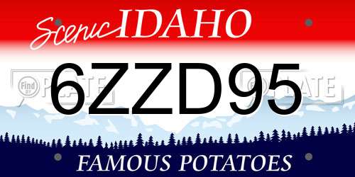 6ZZD95 Idaho License Plate