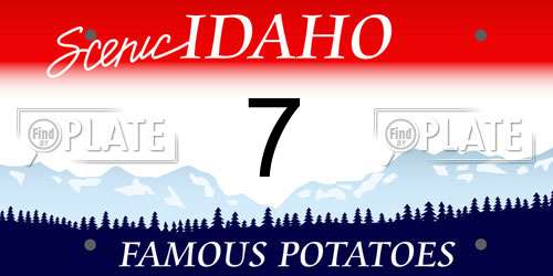 7 Idaho License Plate