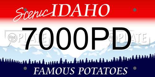 7000PD Idaho License Plate