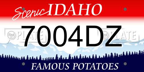 7004DZ Idaho License Plate