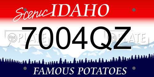 7004QZ Idaho License Plate