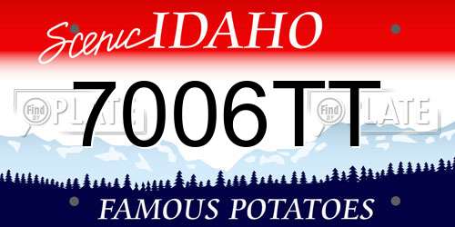 7006TT Idaho License Plate