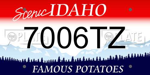 7006TZ Idaho License Plate