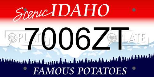 7006ZT Idaho License Plate