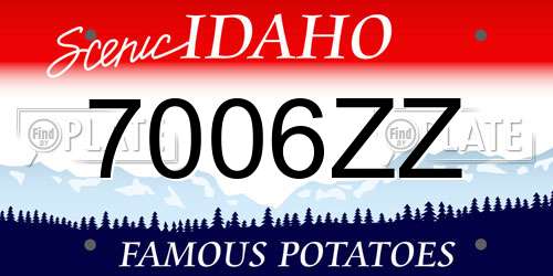 7006ZZ Idaho License Plate
