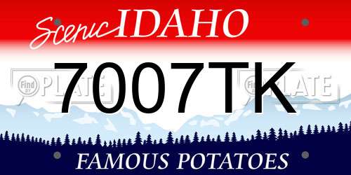 7007TK Idaho License Plate