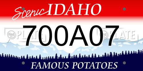 700A07 Idaho License Plate
