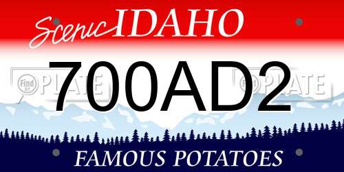 700AD2 Idaho License Plate