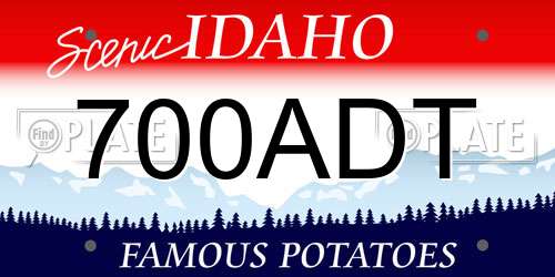 700ADT Idaho License Plate