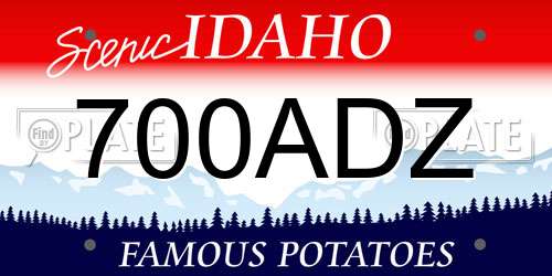 700ADZ Idaho License Plate