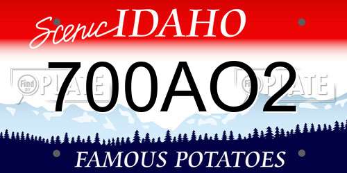 700AO2 Idaho License Plate