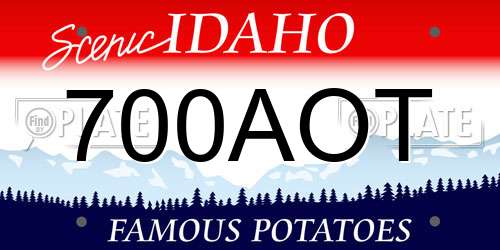 700AOT Idaho License Plate