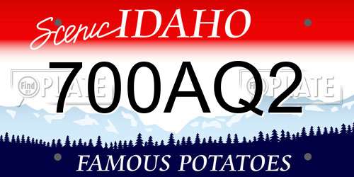 700AQ2 Idaho License Plate