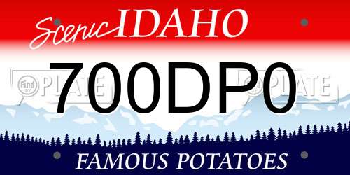 700DP0 Idaho License Plate