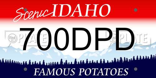 700DPD Idaho License Plate
