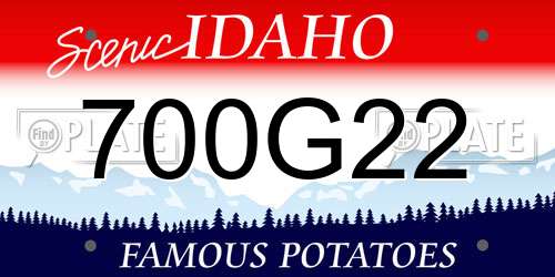 700G22 Idaho License Plate