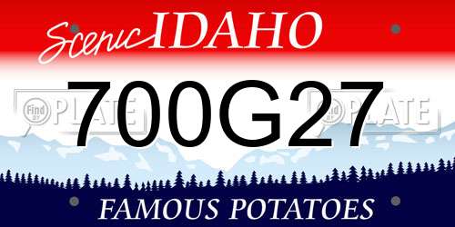 700G27 Idaho License Plate