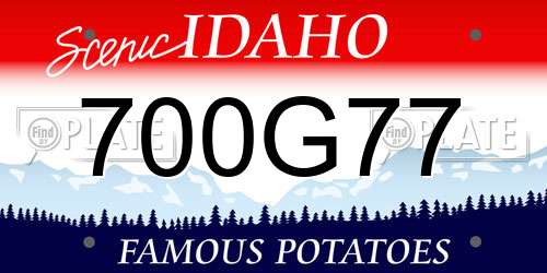 700G77 Idaho License Plate