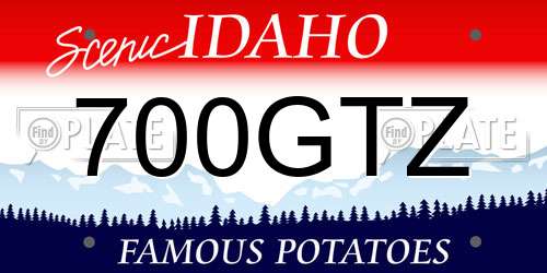 700GTZ Idaho License Plate
