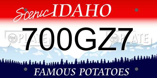 700GZ7 Idaho License Plate
