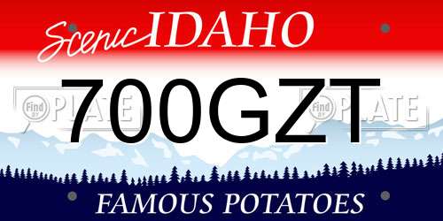 700GZT Idaho License Plate